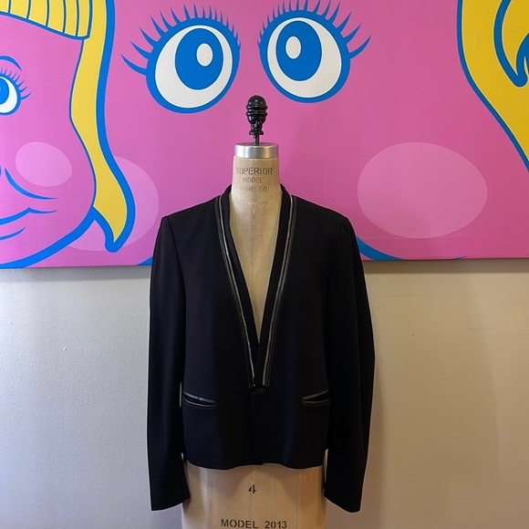 Rebecca Taylor Black Moto Jacket Blazer